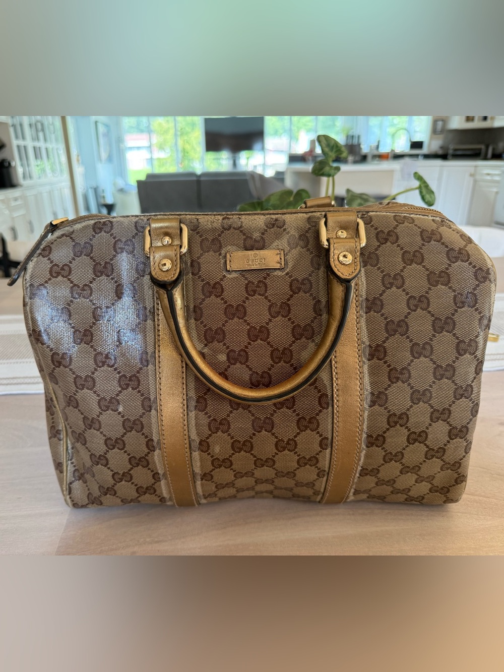 Authentic Gucci Joy Boston Bag GG Canvas